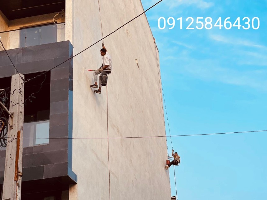 اب بندی دیوار سیمانی با طناب