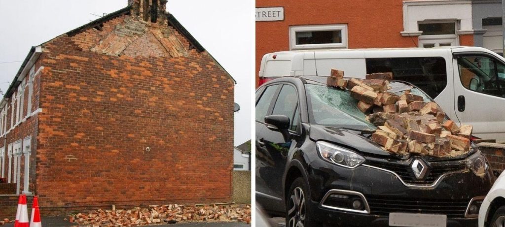 ریزش سنگ نمای ساختمان بر اثر لق شدن سنگ ساختمان